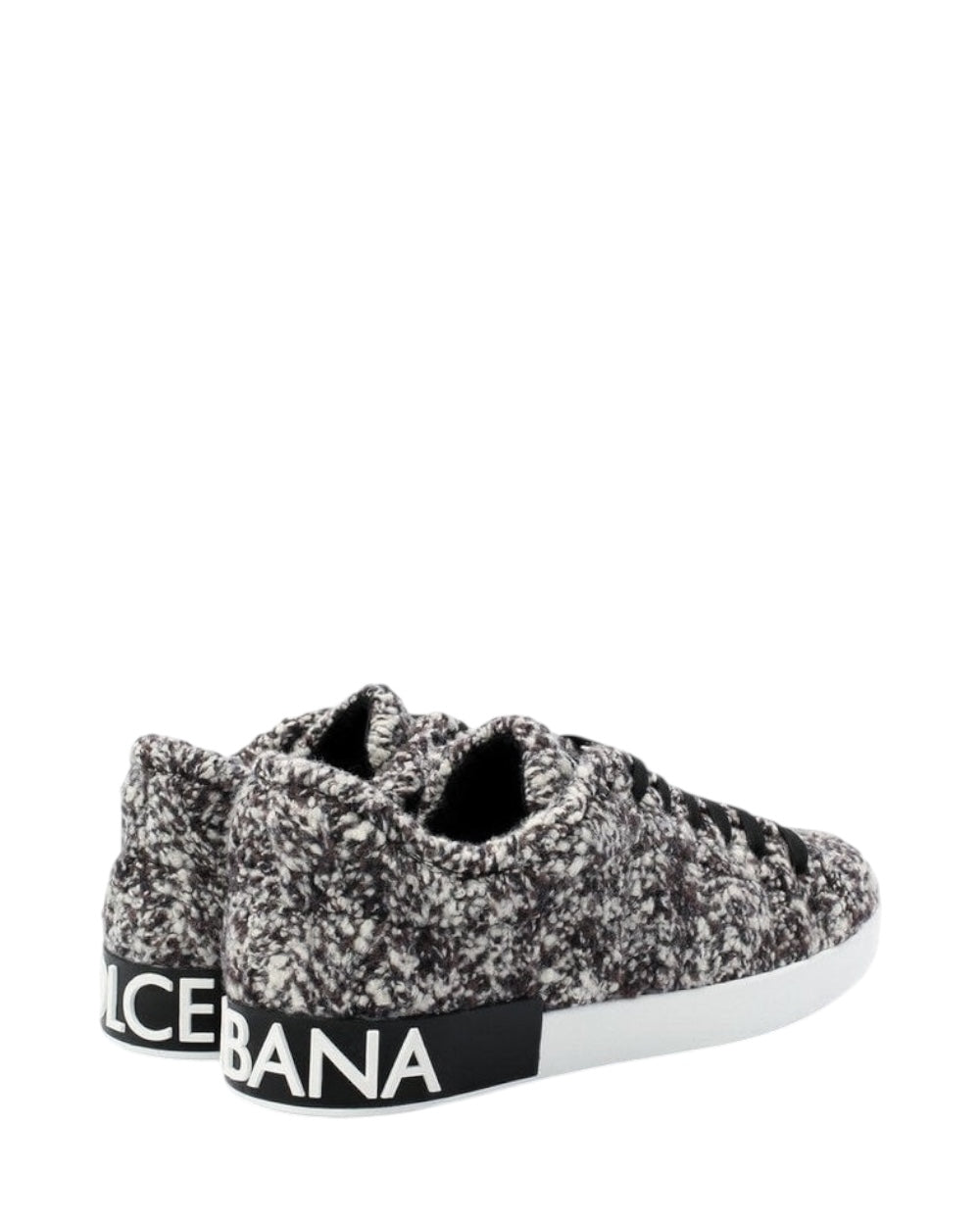 Dolce & Gabbana Zwart Wit Wool Sneakers