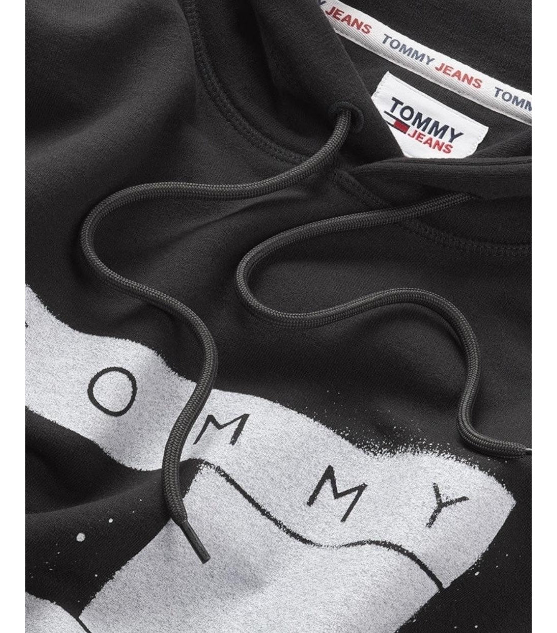 Tommy Hilfiger Zwart Flag Spray Hoodie