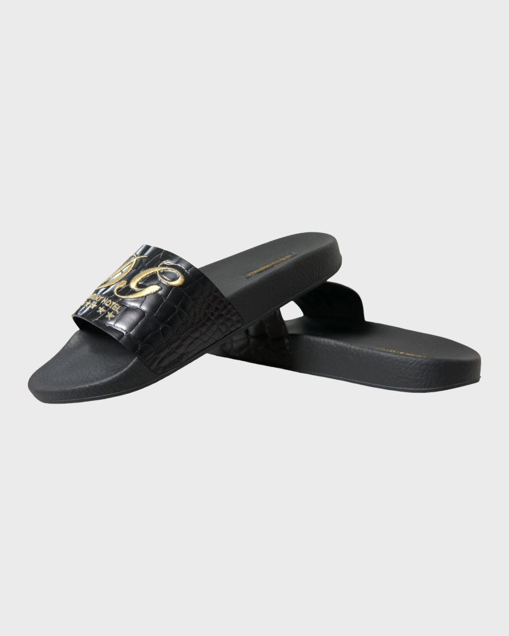 Dolce & Gabbana Zwart “Luxury Hotel” Slippers