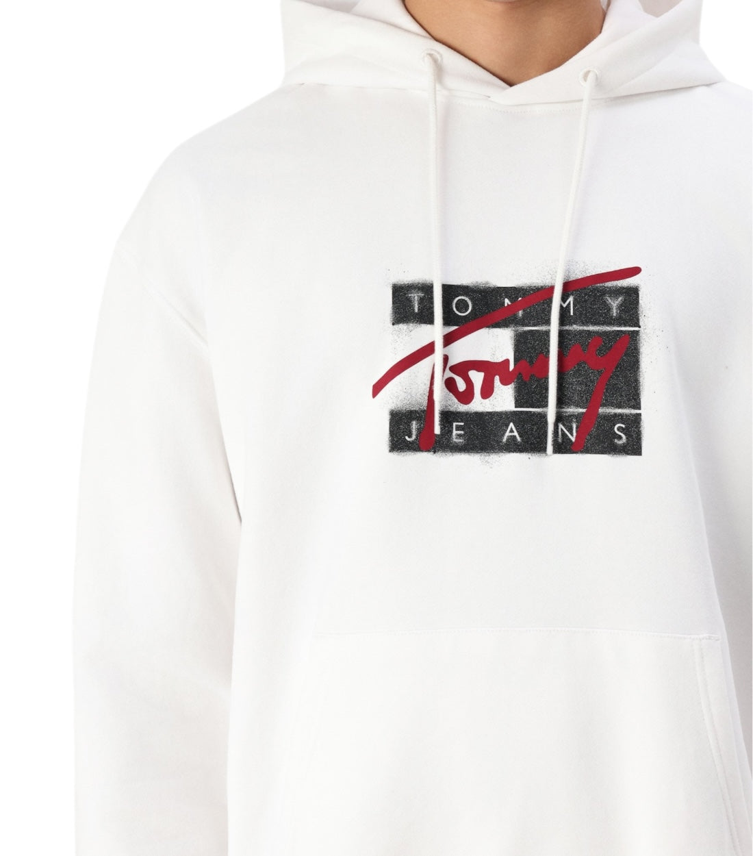 Tommy Hilfiger Jeans Wit Graffiti Signature Hoodie Unisex