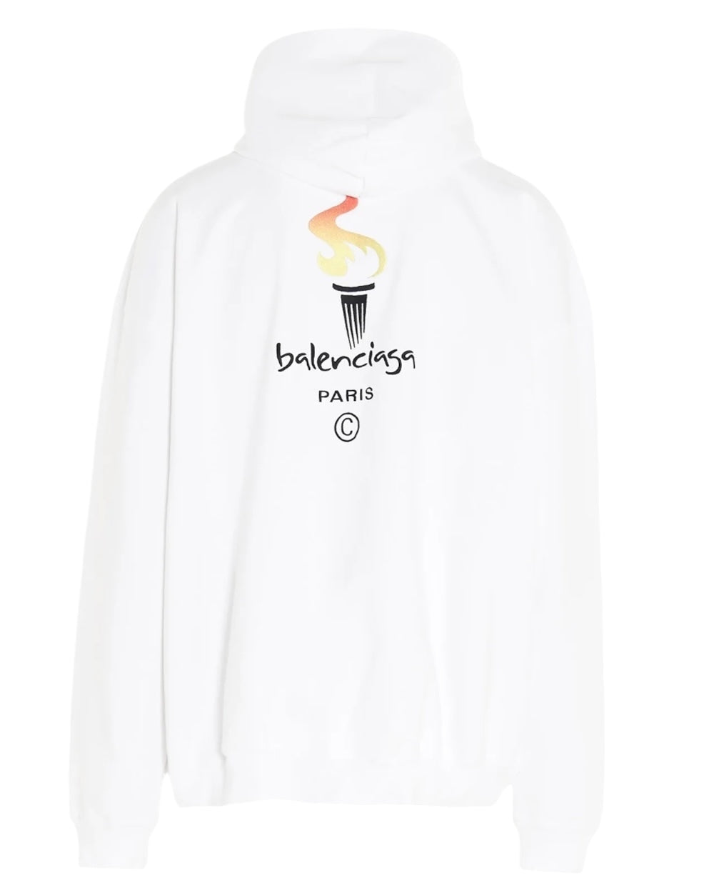 Balenciaga Paris Olympic Flame Print Wit Oversized Hoodie