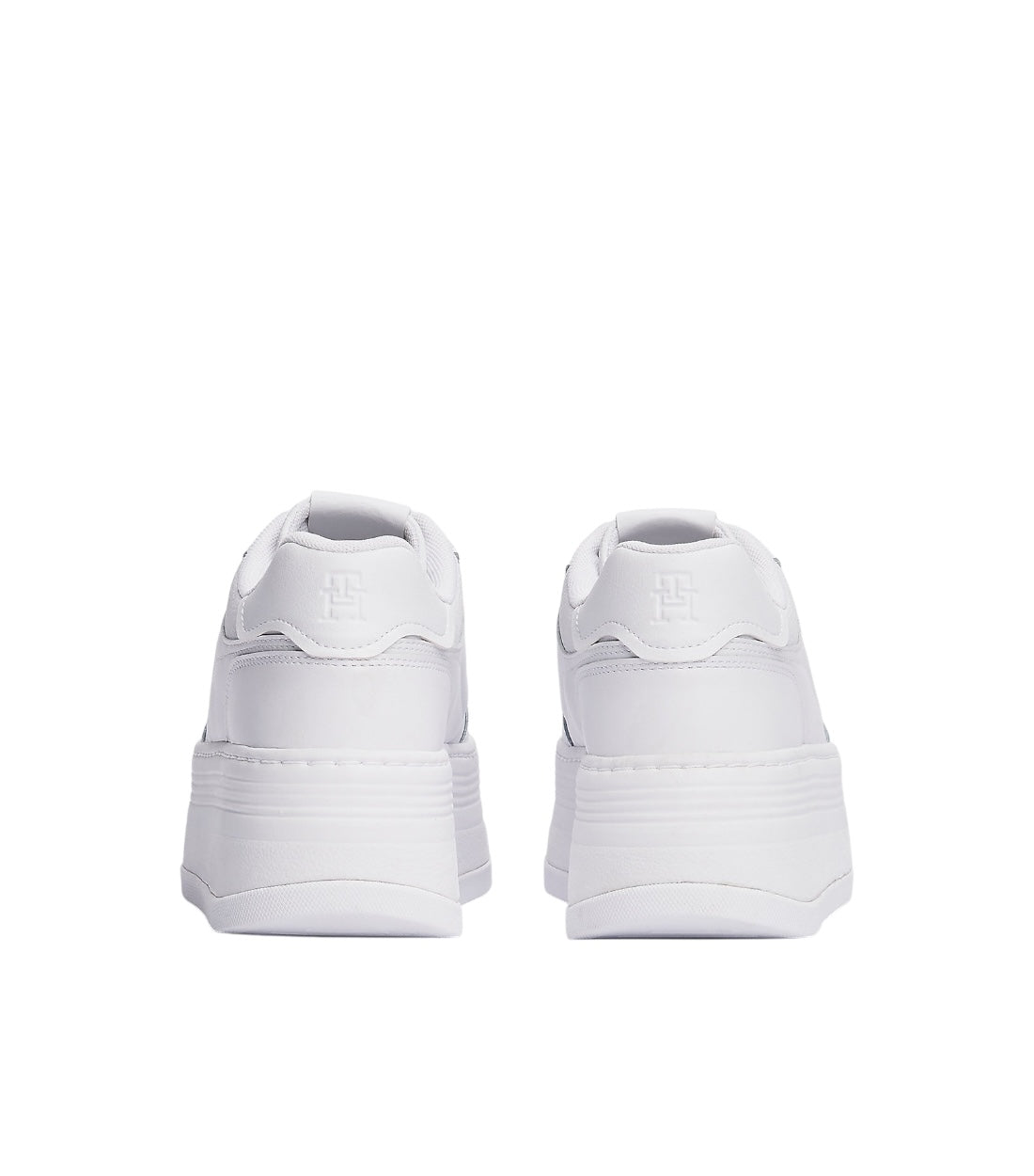 Tommy Hilfiger Wit Platform Sneakers Van Leer