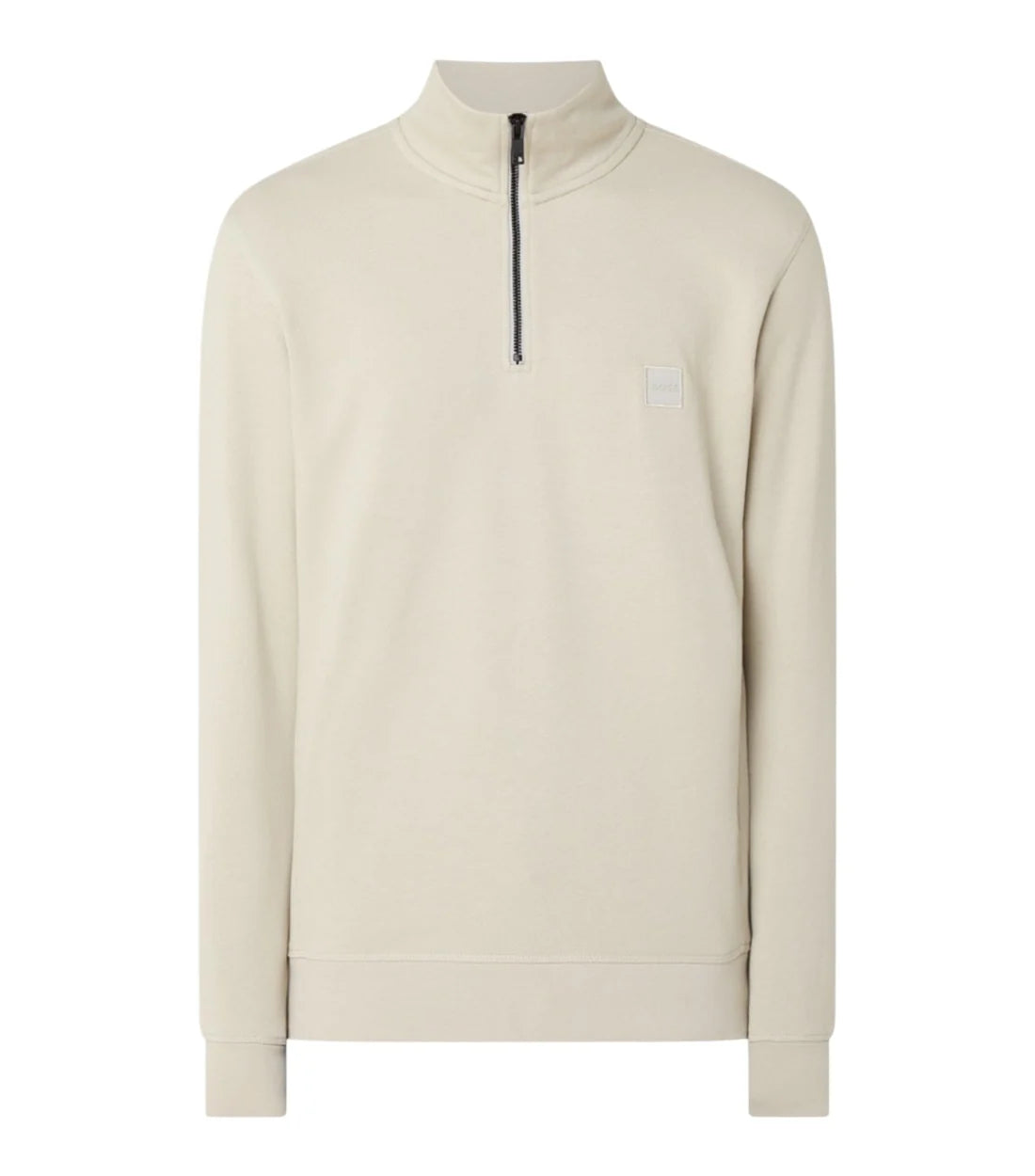 Boss Beige Katoenen 1/4 Zip Trui