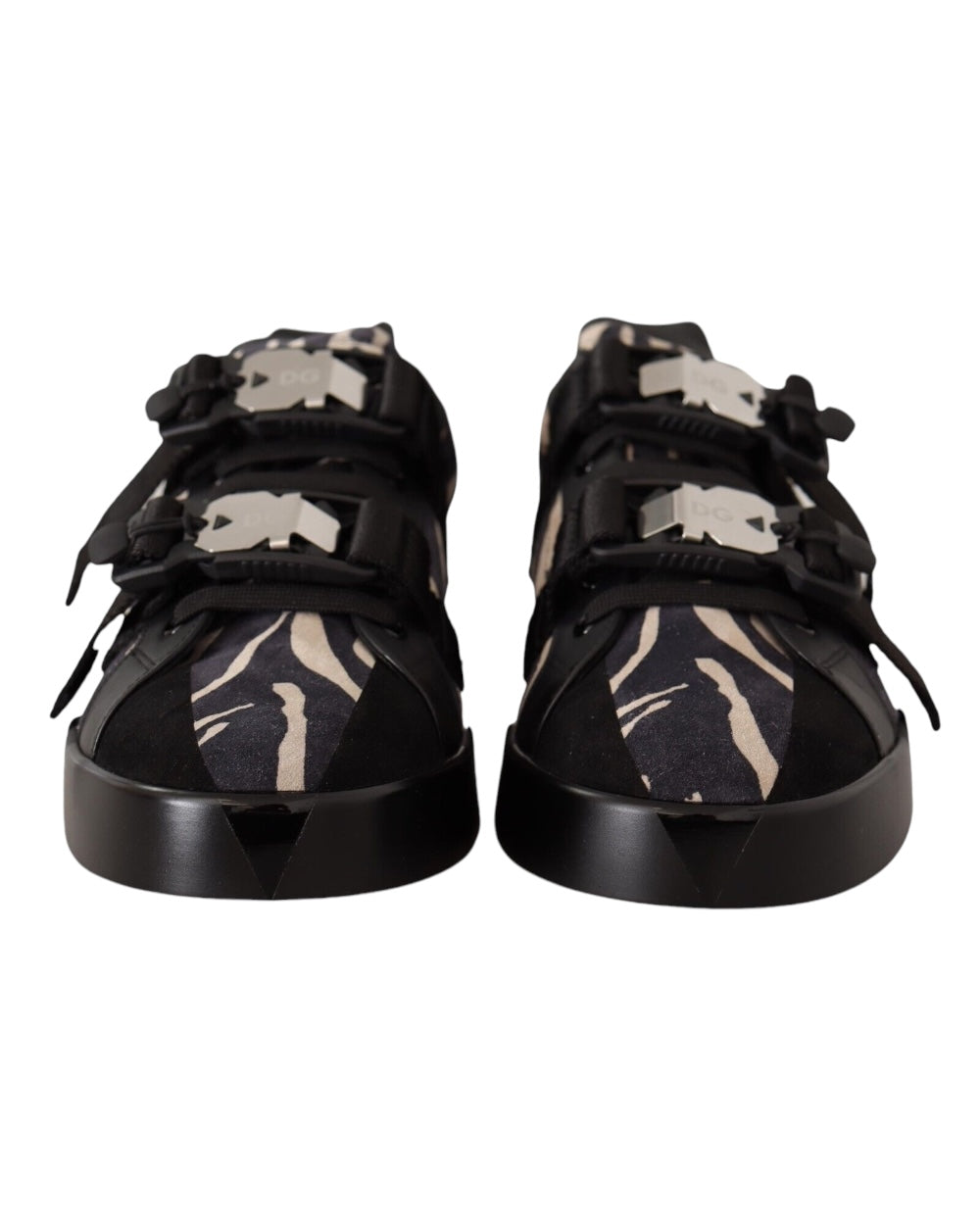 Dolce & Gabbana Zwart Wit Suede Sneakers