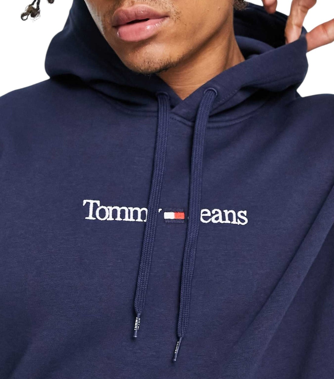 Tommy Hilfiger Jeans Blauw Hoodie Met Rechtlijnig Logo