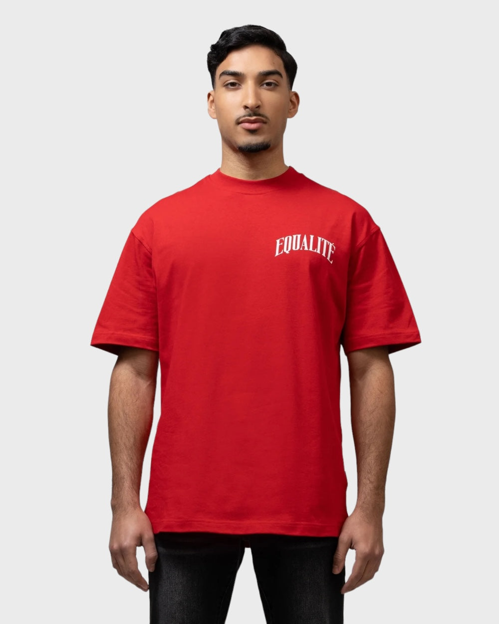 Equalite Oliver Oversized T-shirt Rood / Off White Unisex