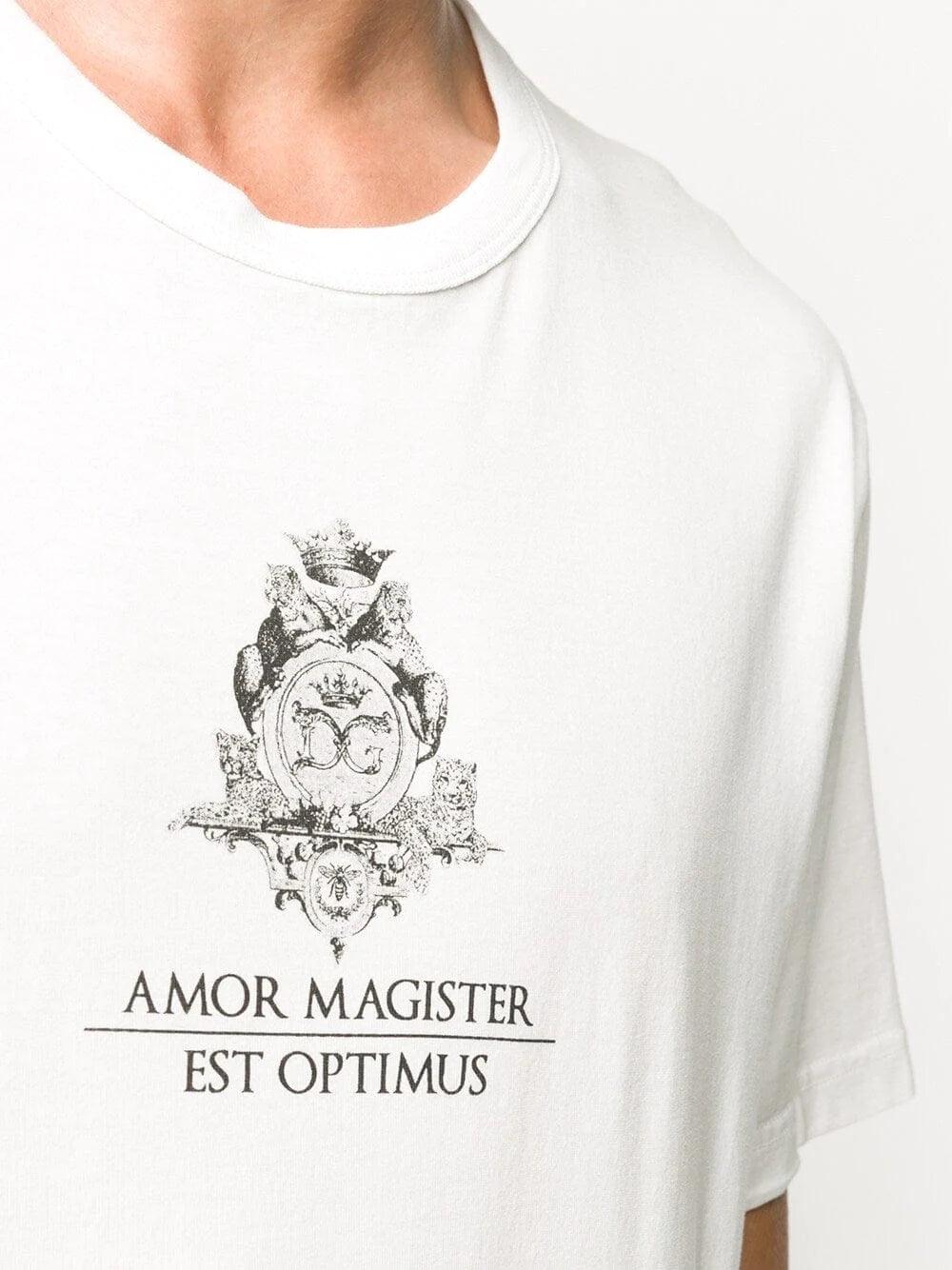 Dolce & Gabbana Witte "Amor Magister" T-shirt