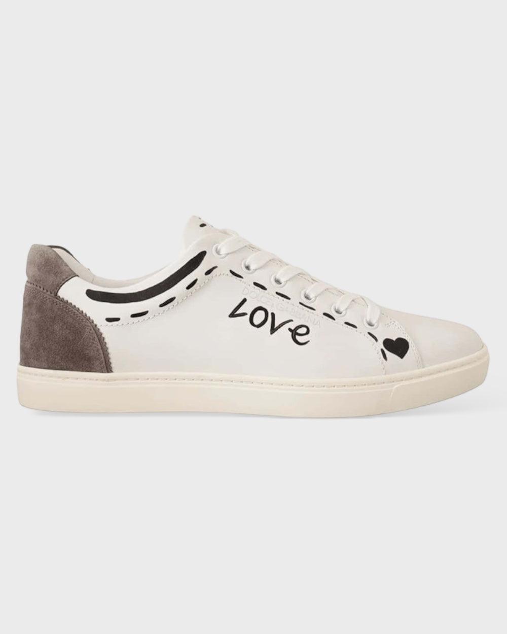 Dolce & Gabbana Wit Leren "LOVE" Casual Sneakers