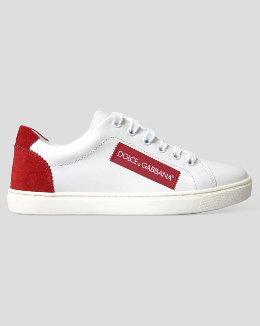 Dolce & Gabbana Wit / Rood Leren Sneakers