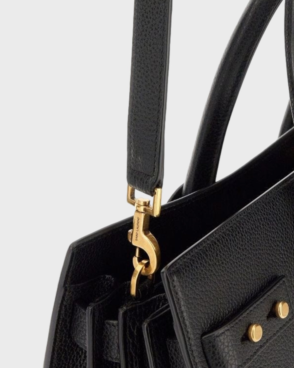 Saint Laurent Zwart Kalfleren Sac De Jour Handtas