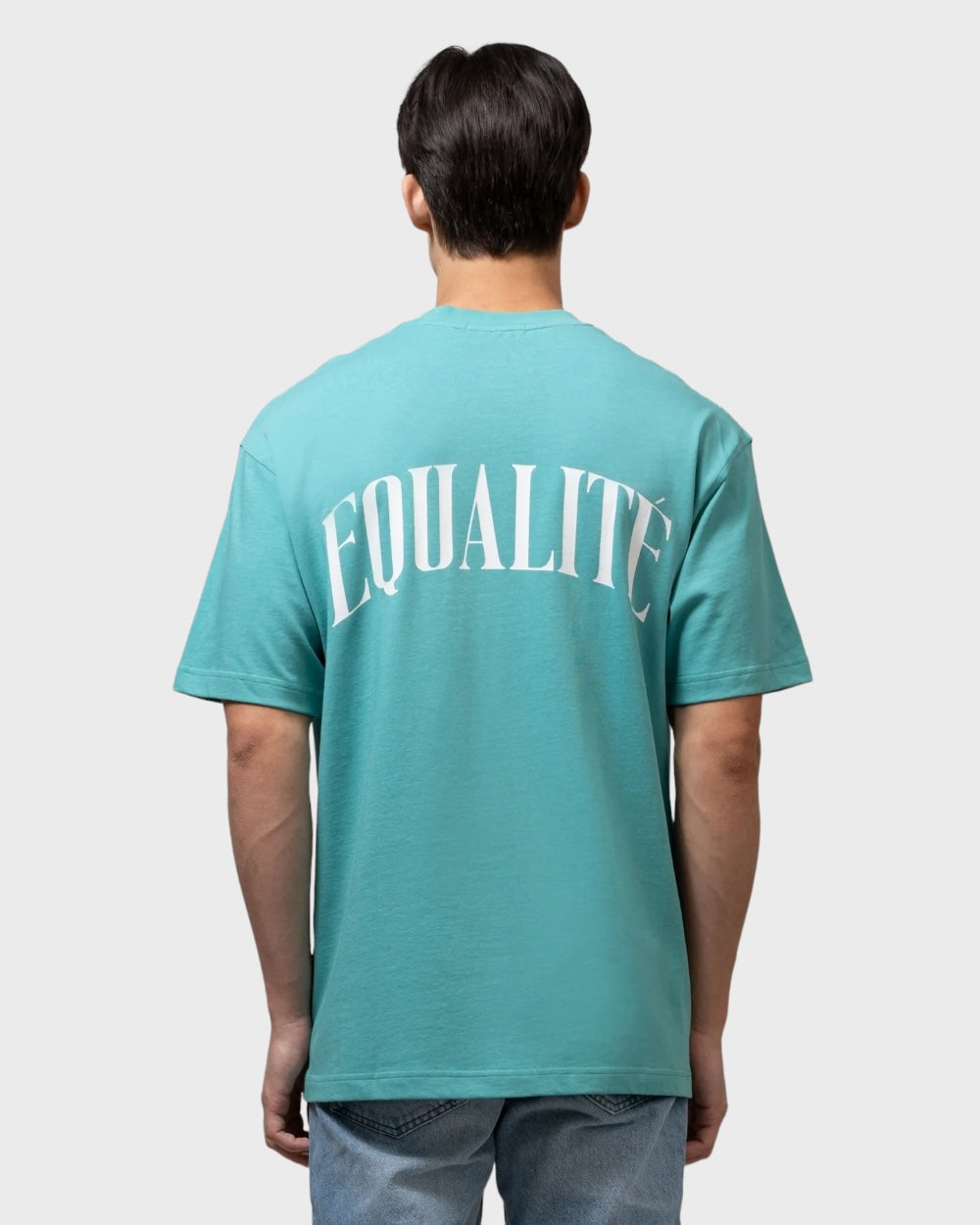 Equalite Oliver Oversized T-shirt Turqoise / Off White Unisex