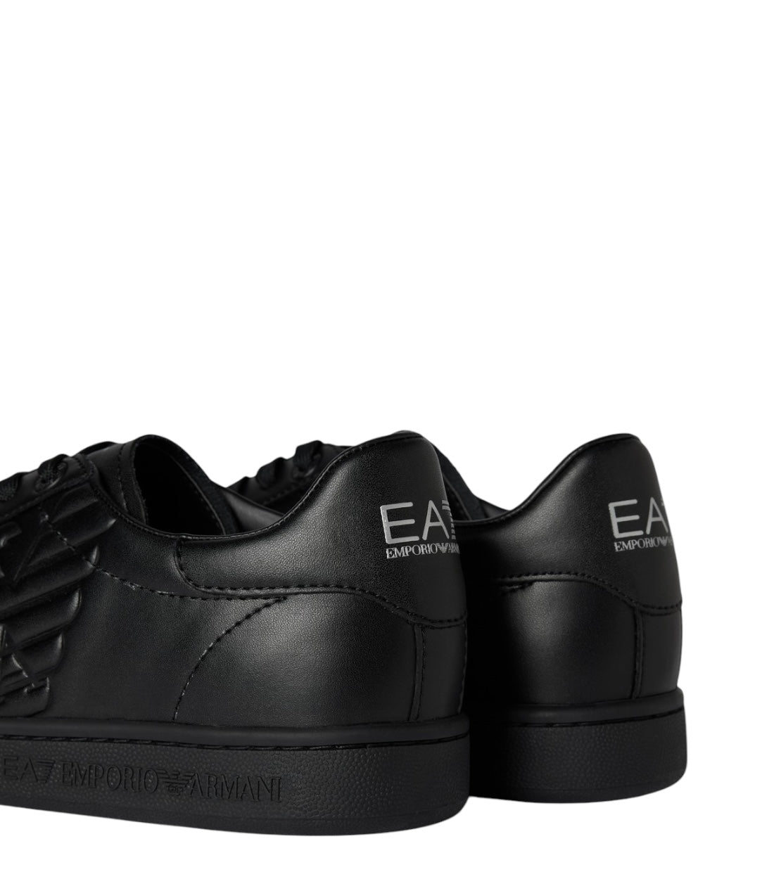 Ea7 Zwart Sneakers Met Labeldetails