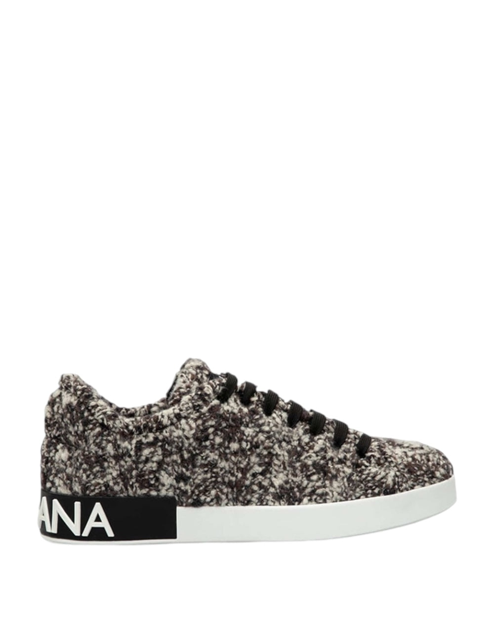 Dolce & Gabbana Zwart Wit Wool Sneakers