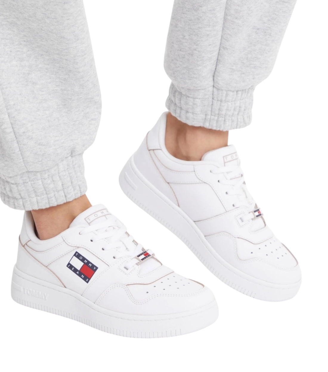 Tommy Hilfiger Wit Sneakers Met Beige Details