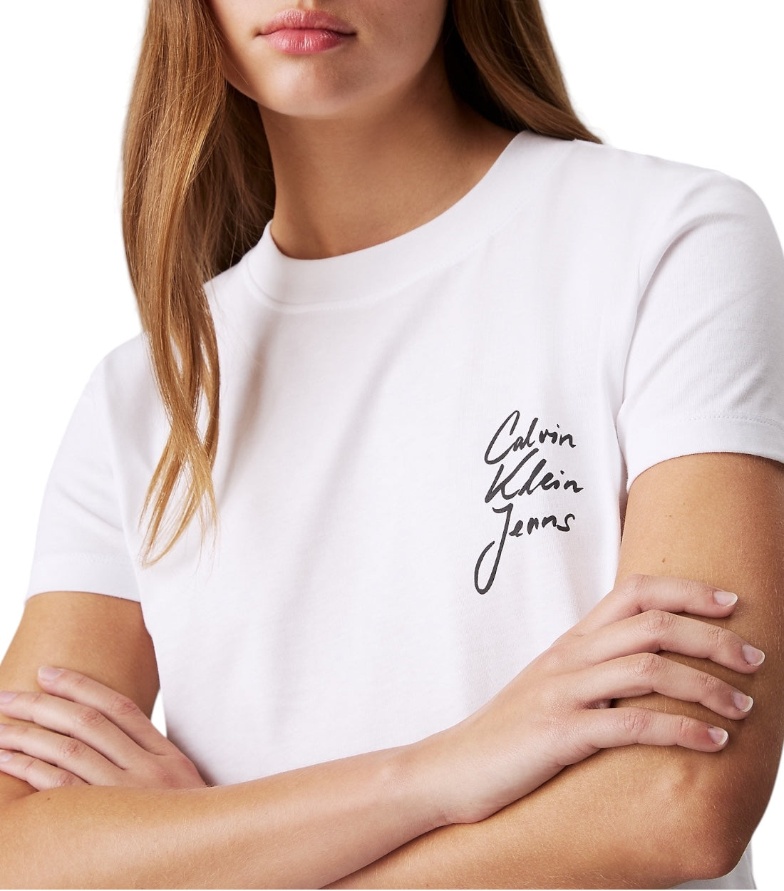 Calvin Klein Jeans Wit Slim T-shirt Met Logo