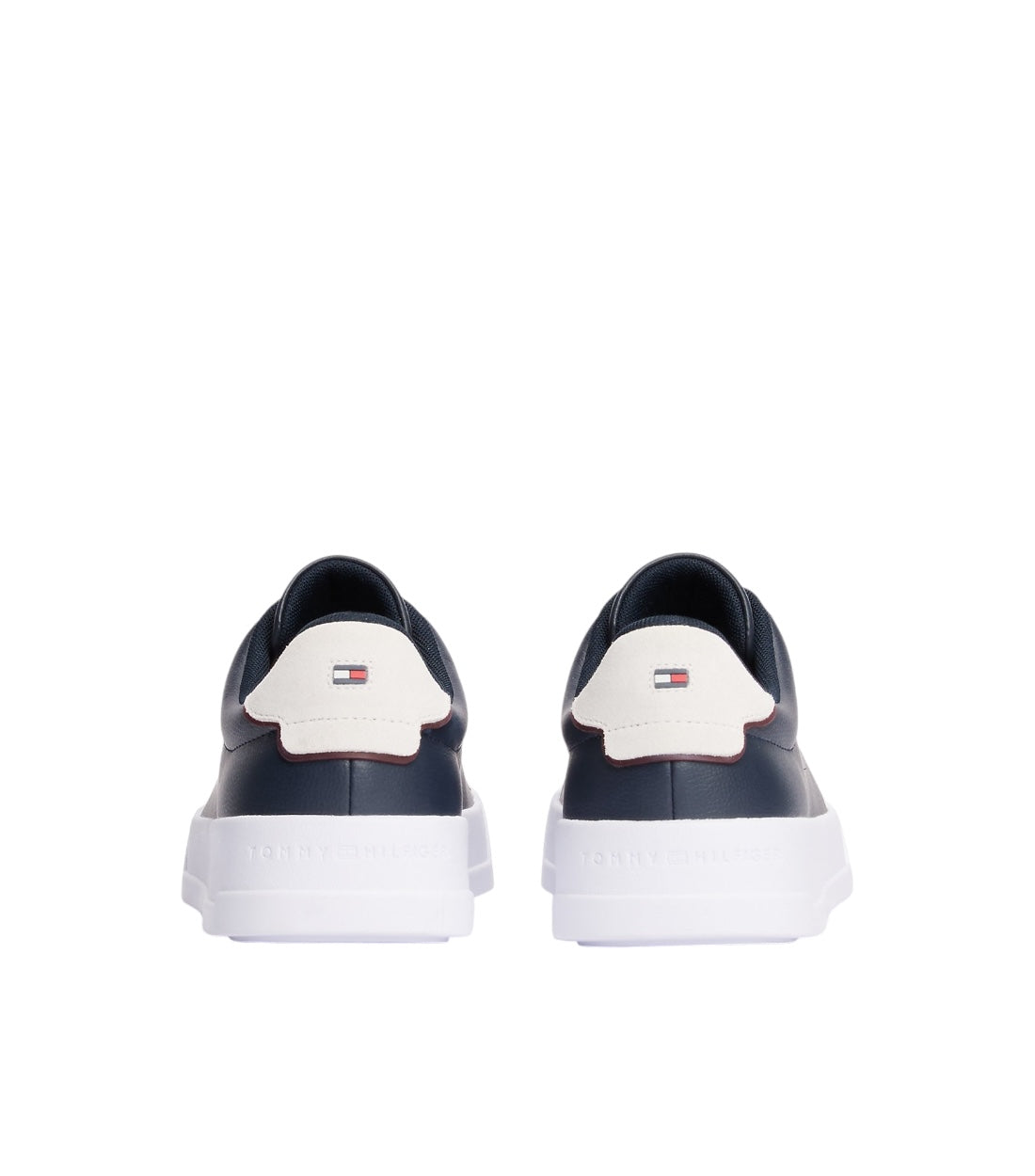 Tommy Hilfiger Blauw Court Sneaker Van Gegranuleerd Leer