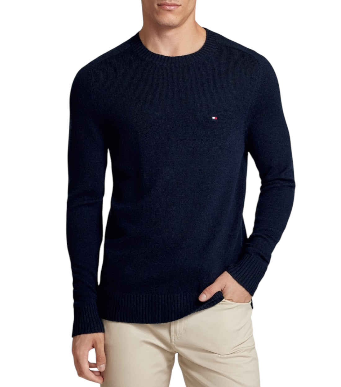 Tommy Hilfiger Blauw Wollen Pullover Met Logostitching