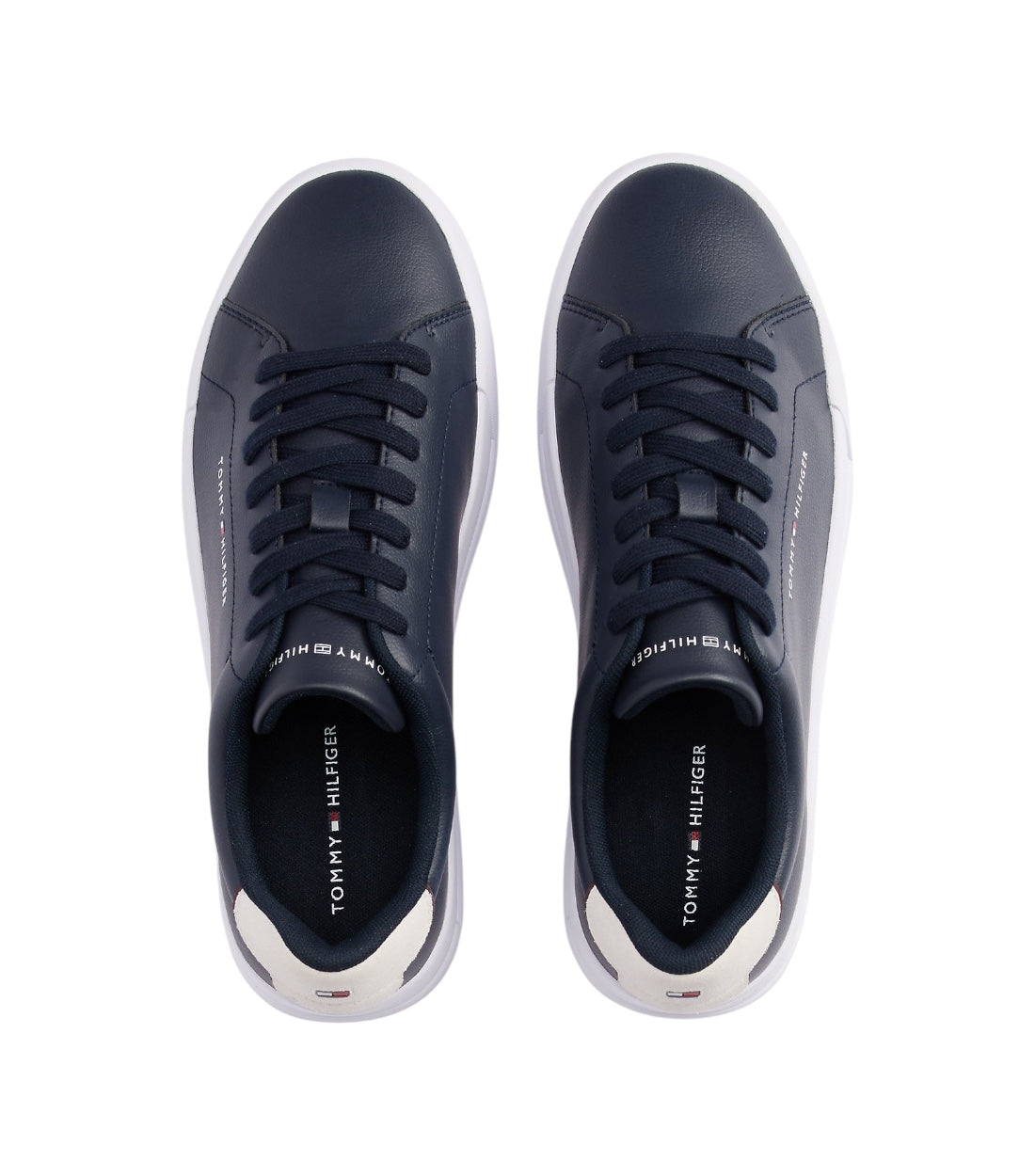 Tommy Hilfiger Blauw Court Sneaker Van Gegranuleerd Leer