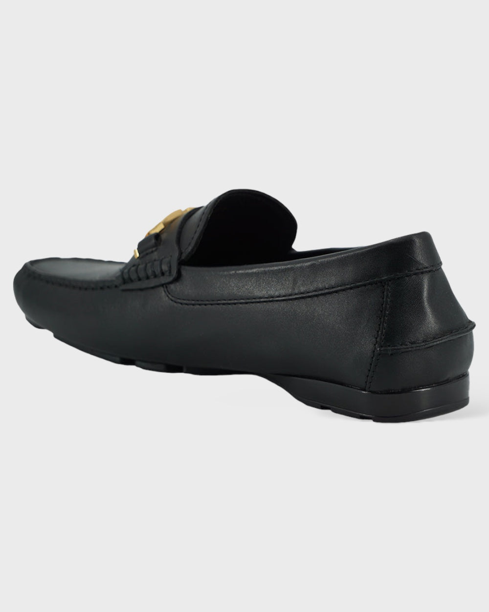 Versace Kalfleer Loafers Schoenen Zwart