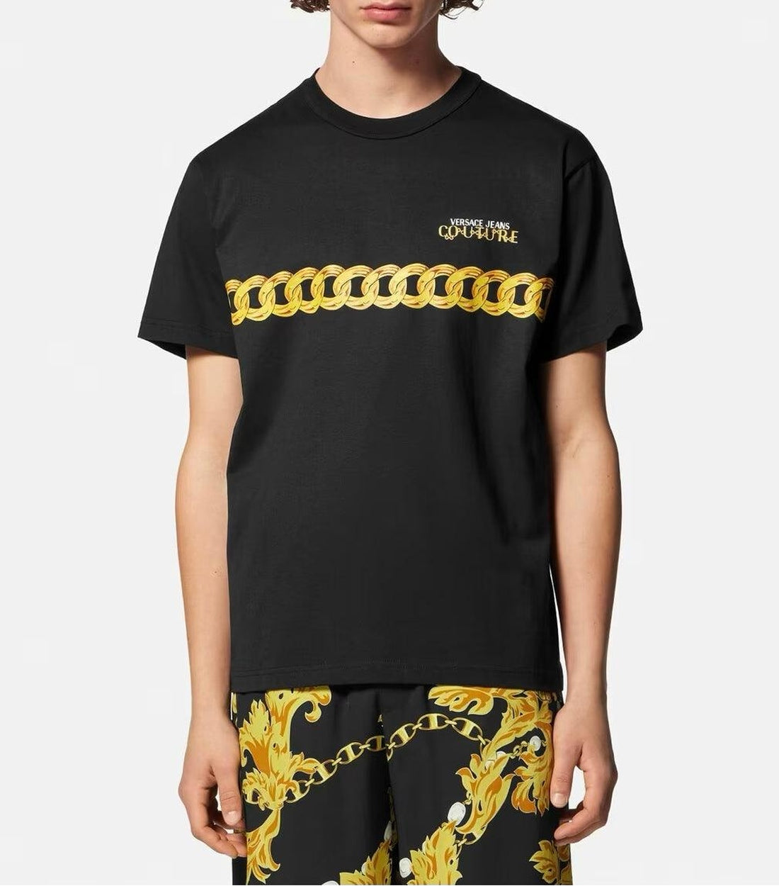 Versace Jeans Couture Zwart Goud Chain T-shirt