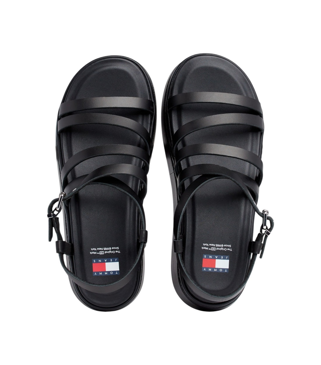 Tommy Hilfiger Jeans Leren Sandalen Met Sleehak En Bandjes