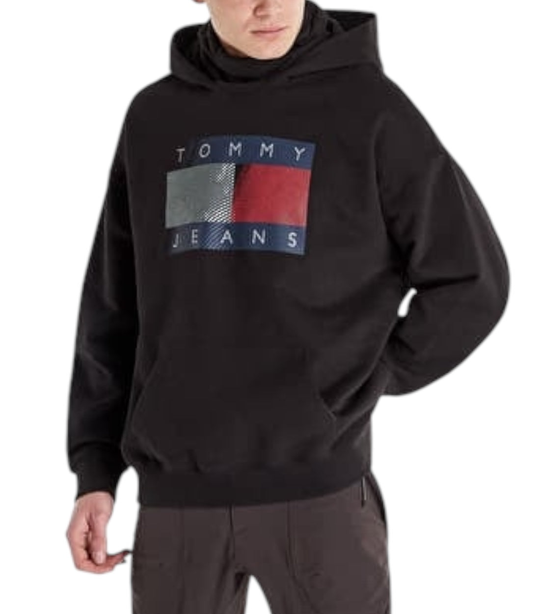 Tommy Hilfiger Jeans Zwart Reflective Flag Hoodie