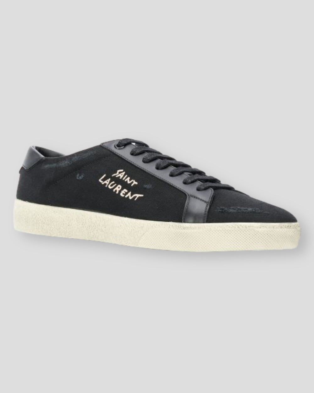 Saint Laurent Leer Sneakers Zwart