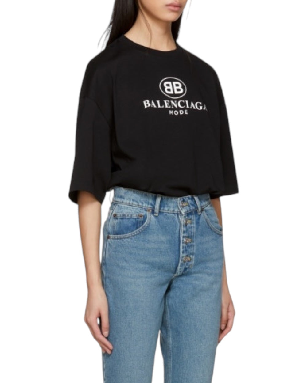 Balenciaga Zwart BB Logo Oversized T-shirt