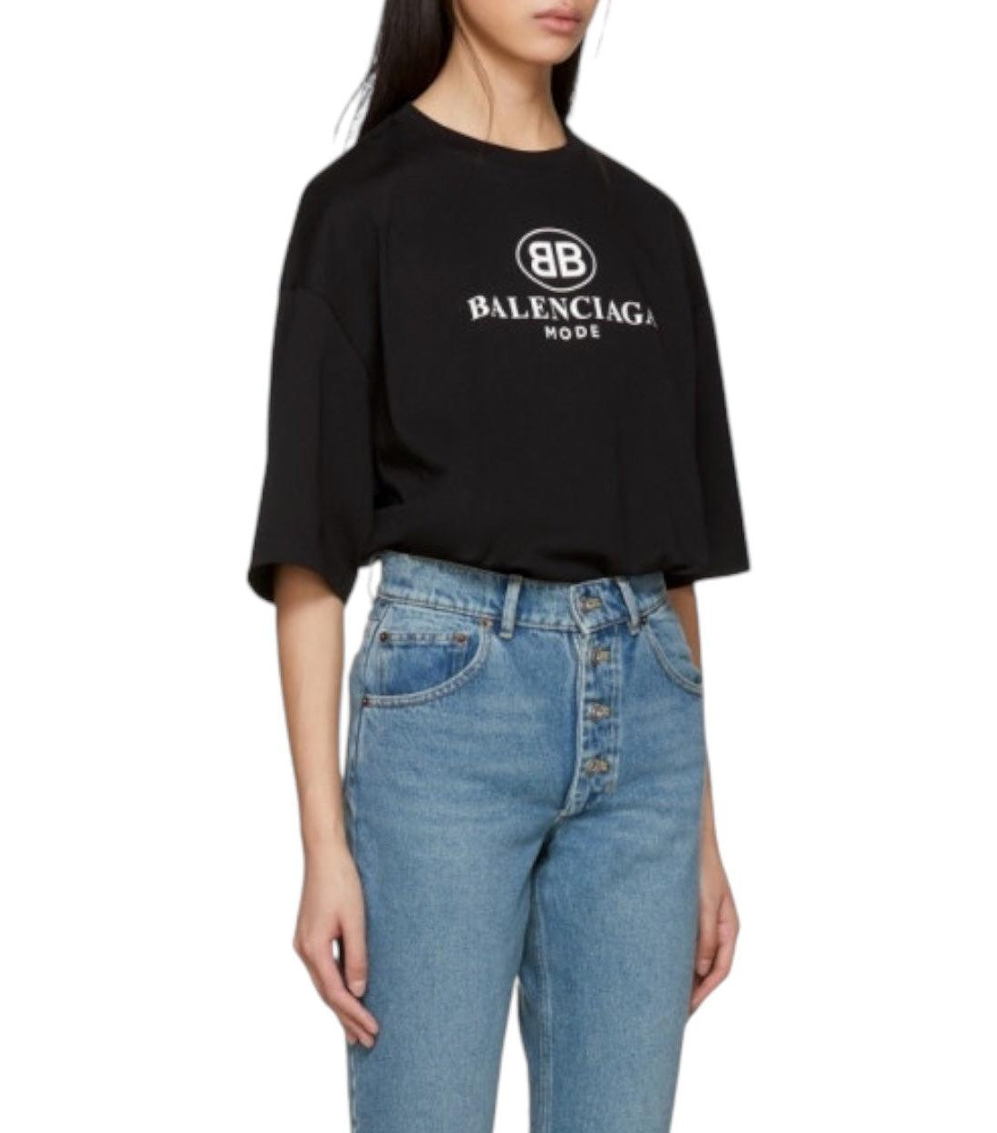 Balenciaga Zwart BB Logo Oversized T-shirt