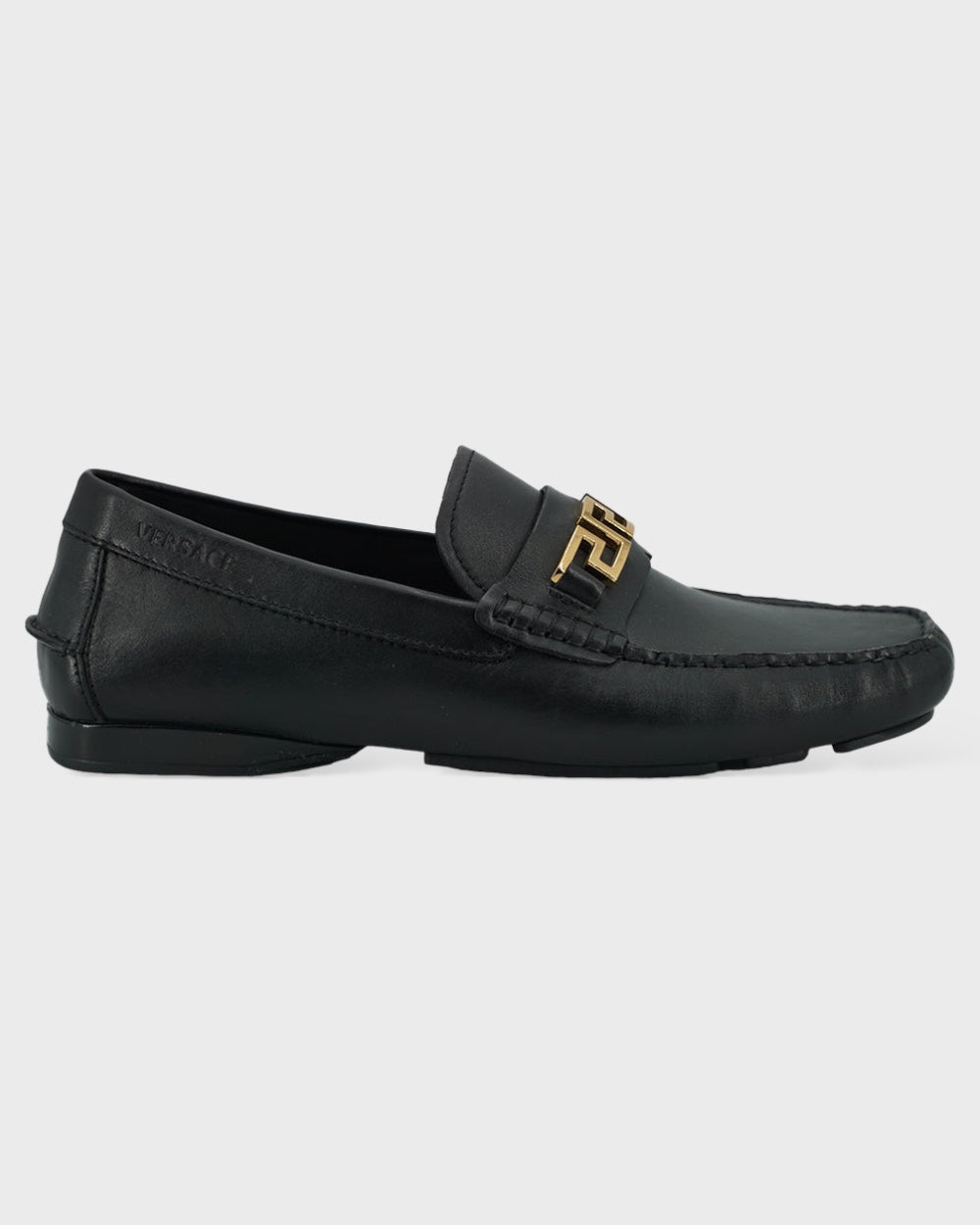 Versace Kalfleer Loafers Schoenen Zwart