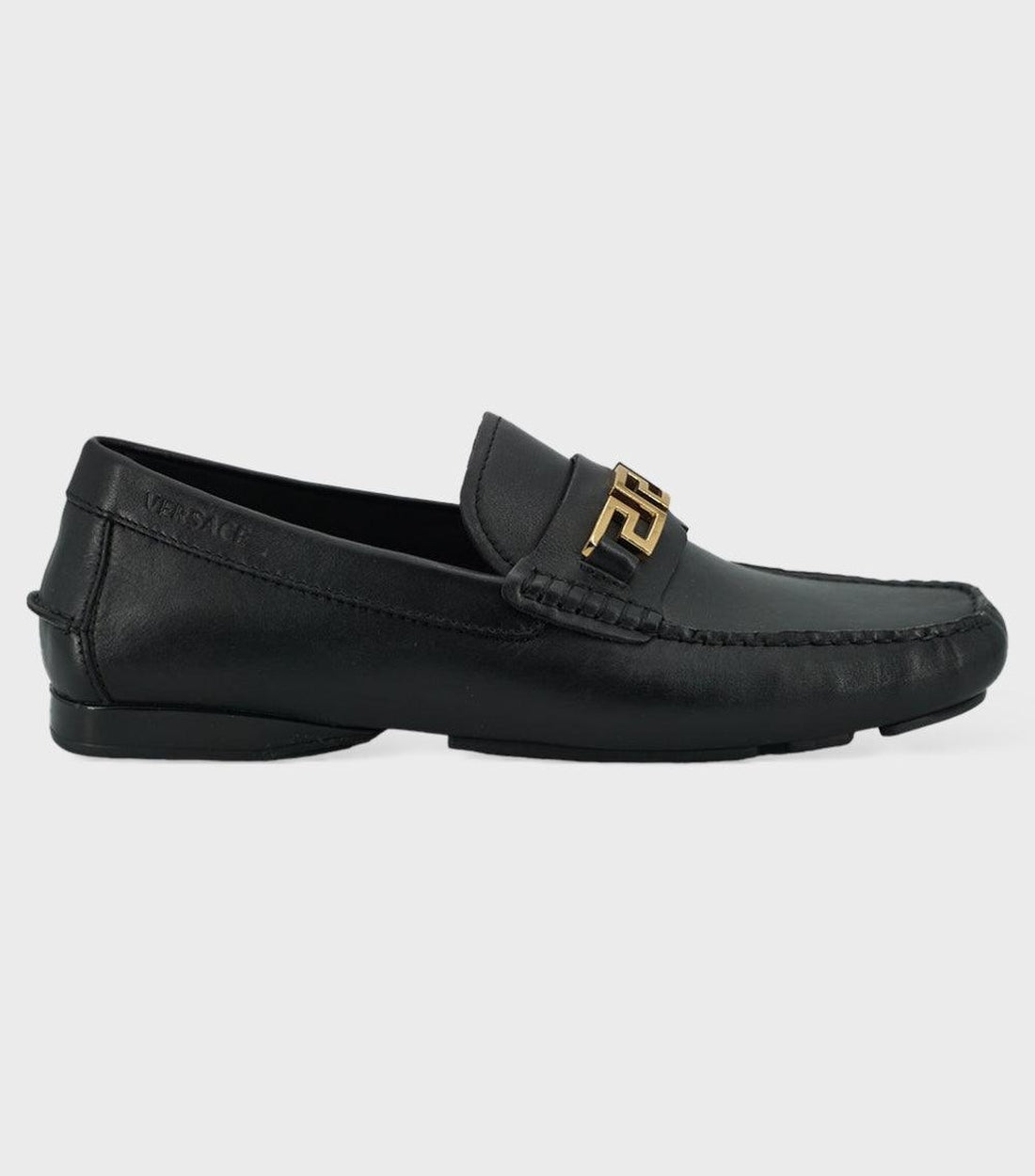 Versace Kalfleer Loafers Schoenen Zwart