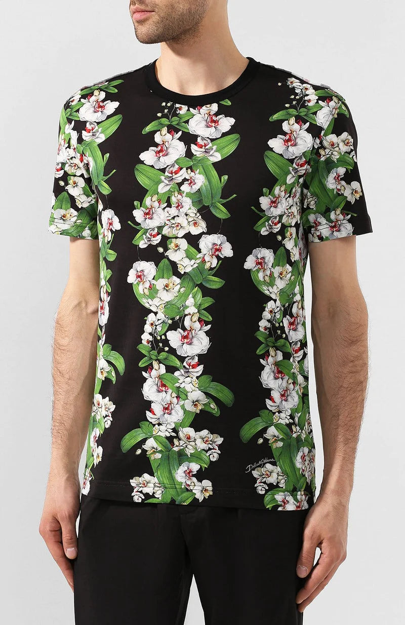 Dolce & Gabbana Zwart T-shirt met Bloemenprint