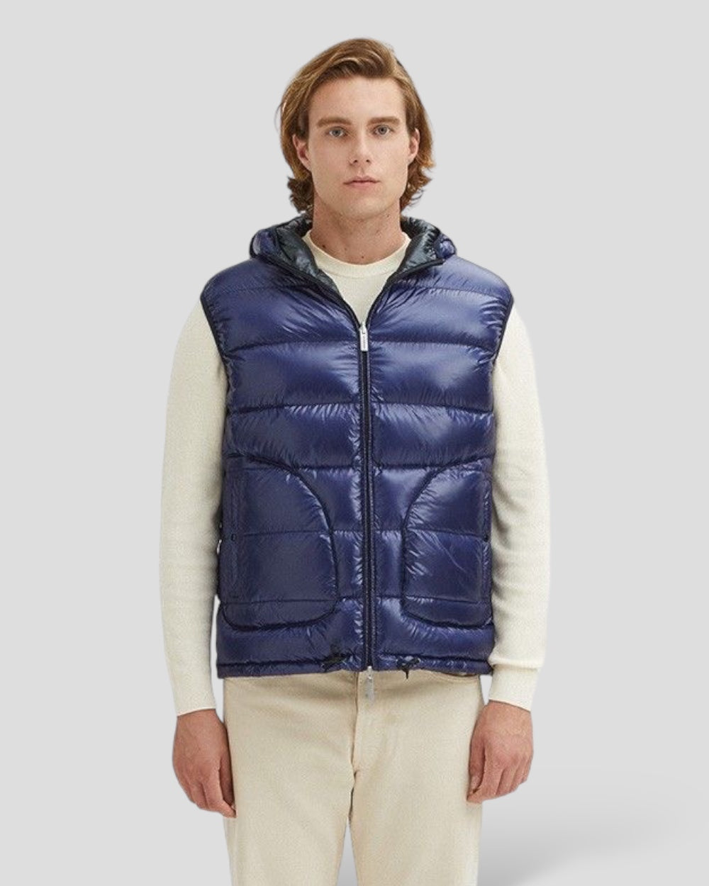 Centogrammi | Blue/green reversible body warmer men