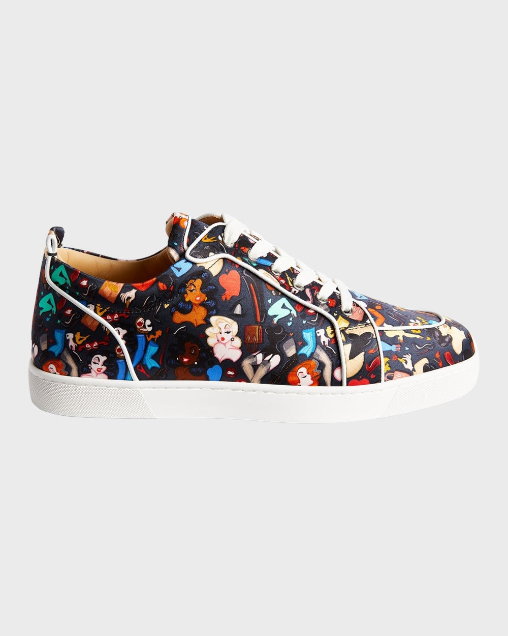 Christian Louboutin Rantulow Orlato Satijn Meerkleurig Limited Edition Dr Bored Print Sneakers