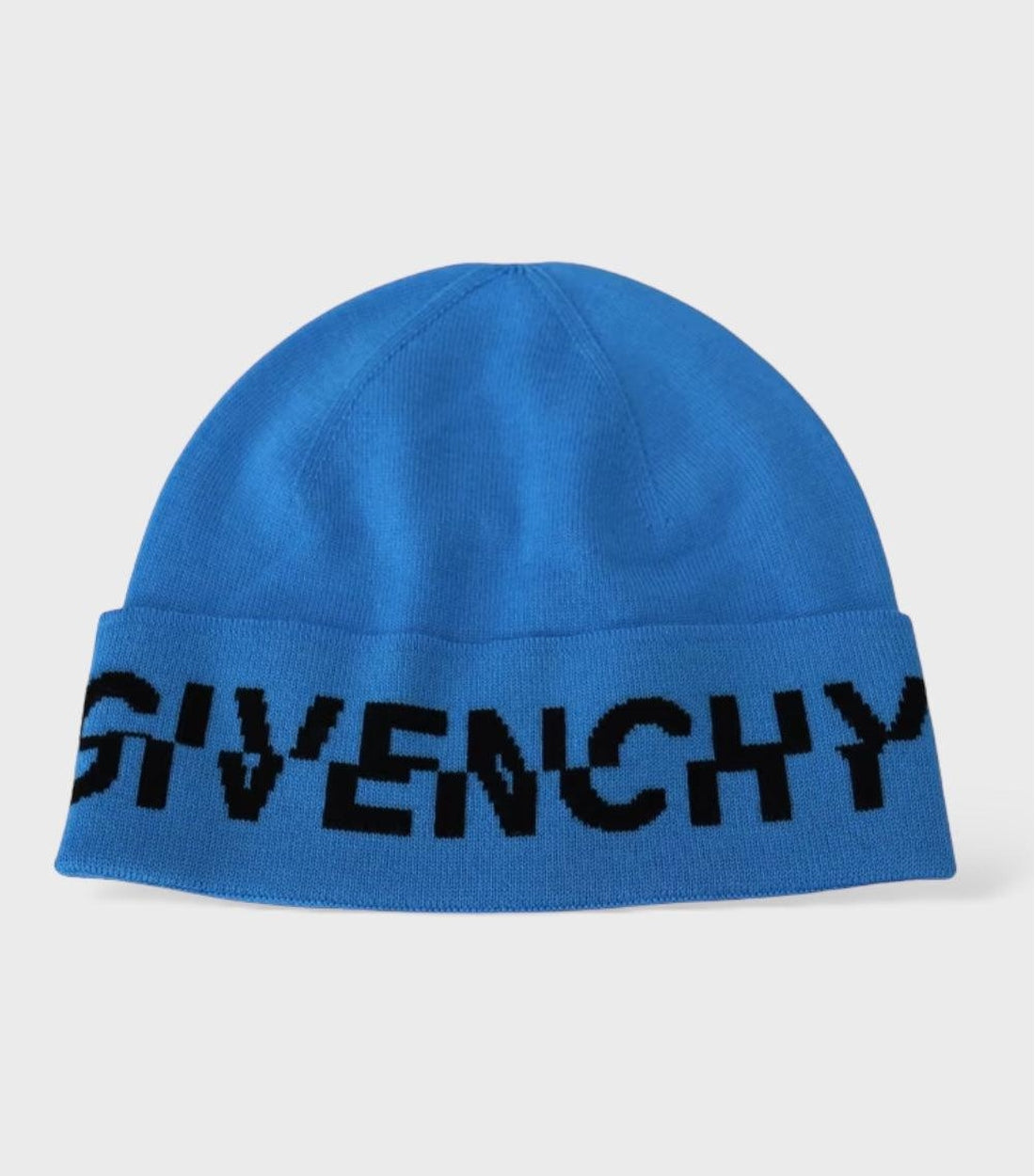 Givenchy Blauw Wollen Logo Muts Unisex