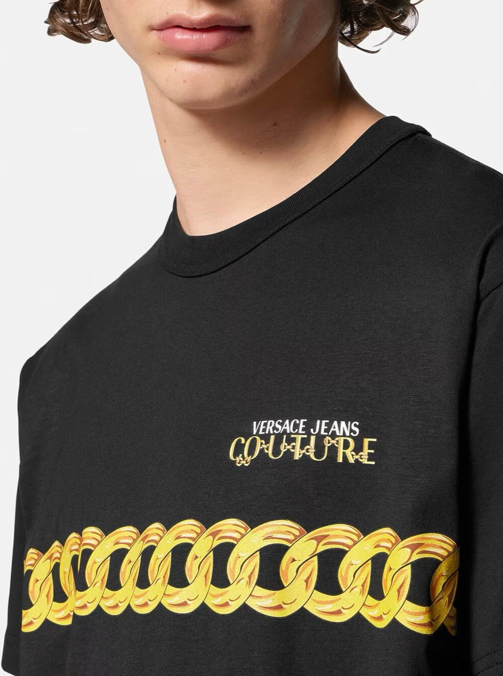 Versace Jeans Couture Zwart gold chain T-shirt