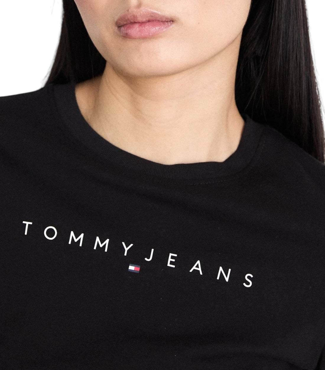 Tommy Hilfiger Jeans Zwart Slim Linear Longsleeve T-shirt Dames