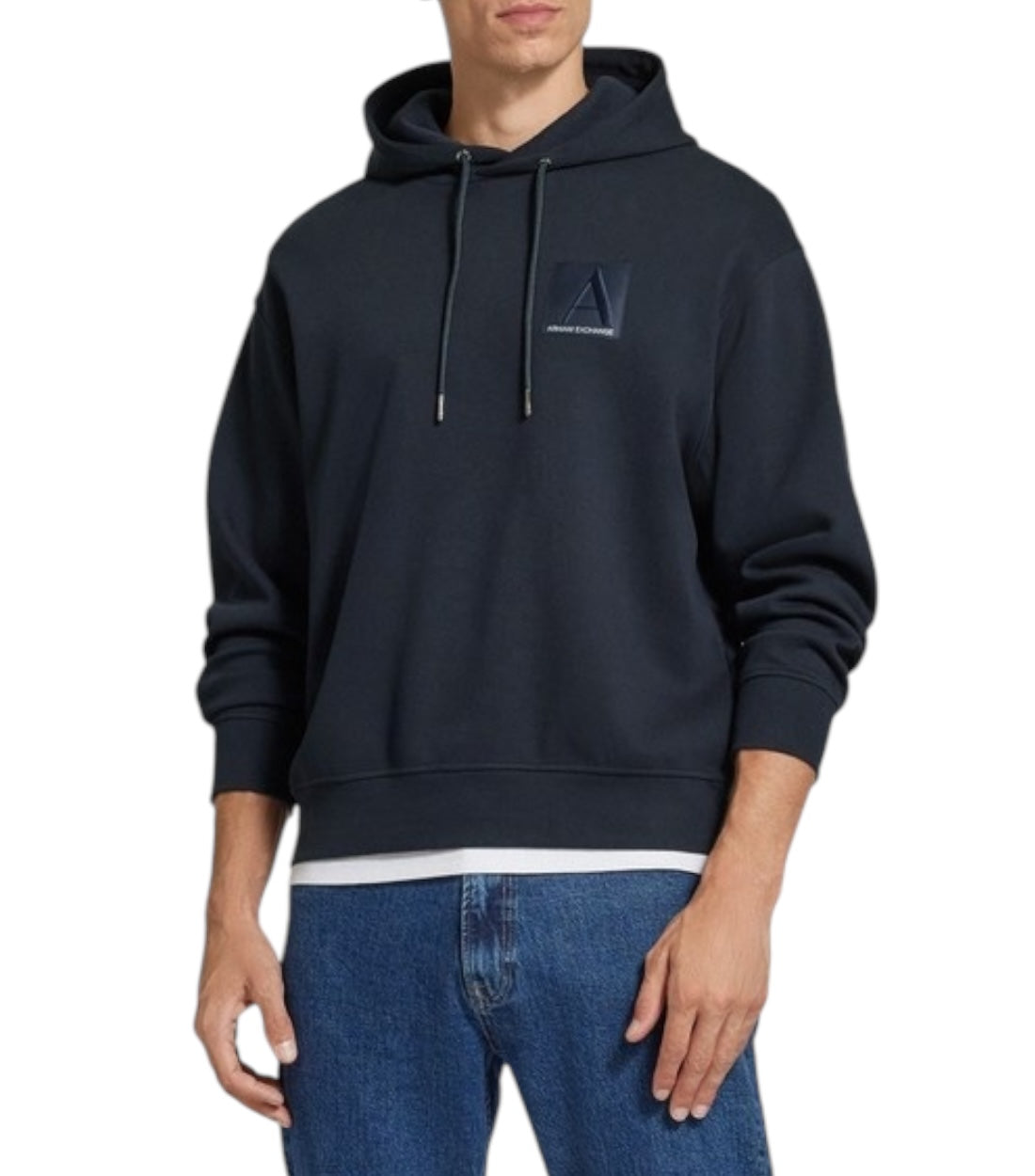 Armani Exchange Donkerblauw Piqué Hoodie