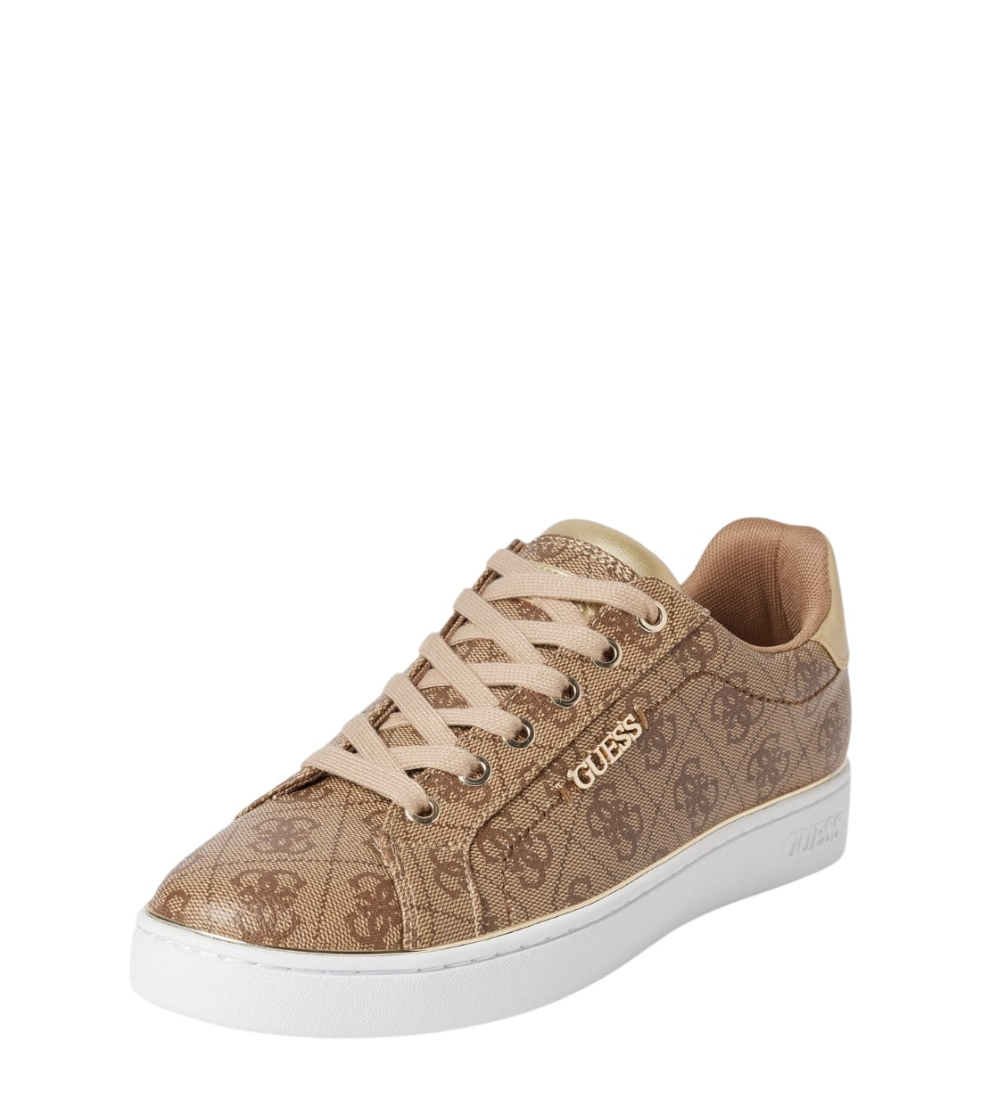 Guess Beige Beckie Sneakers met labelapplicatie