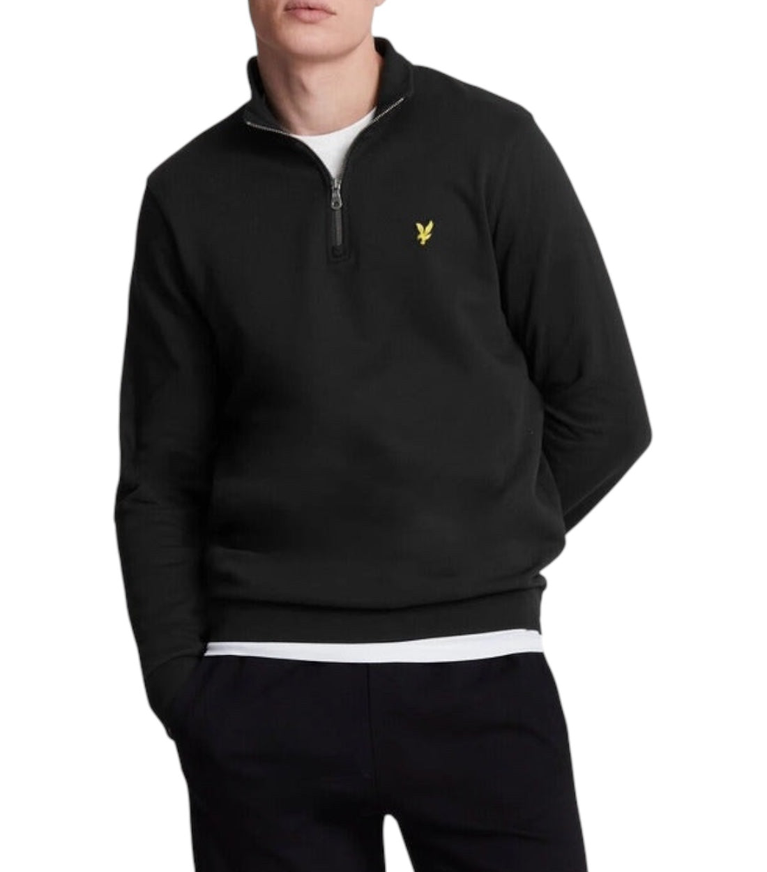 Lyle & Scott Zwart Sweatshirt Met Rits