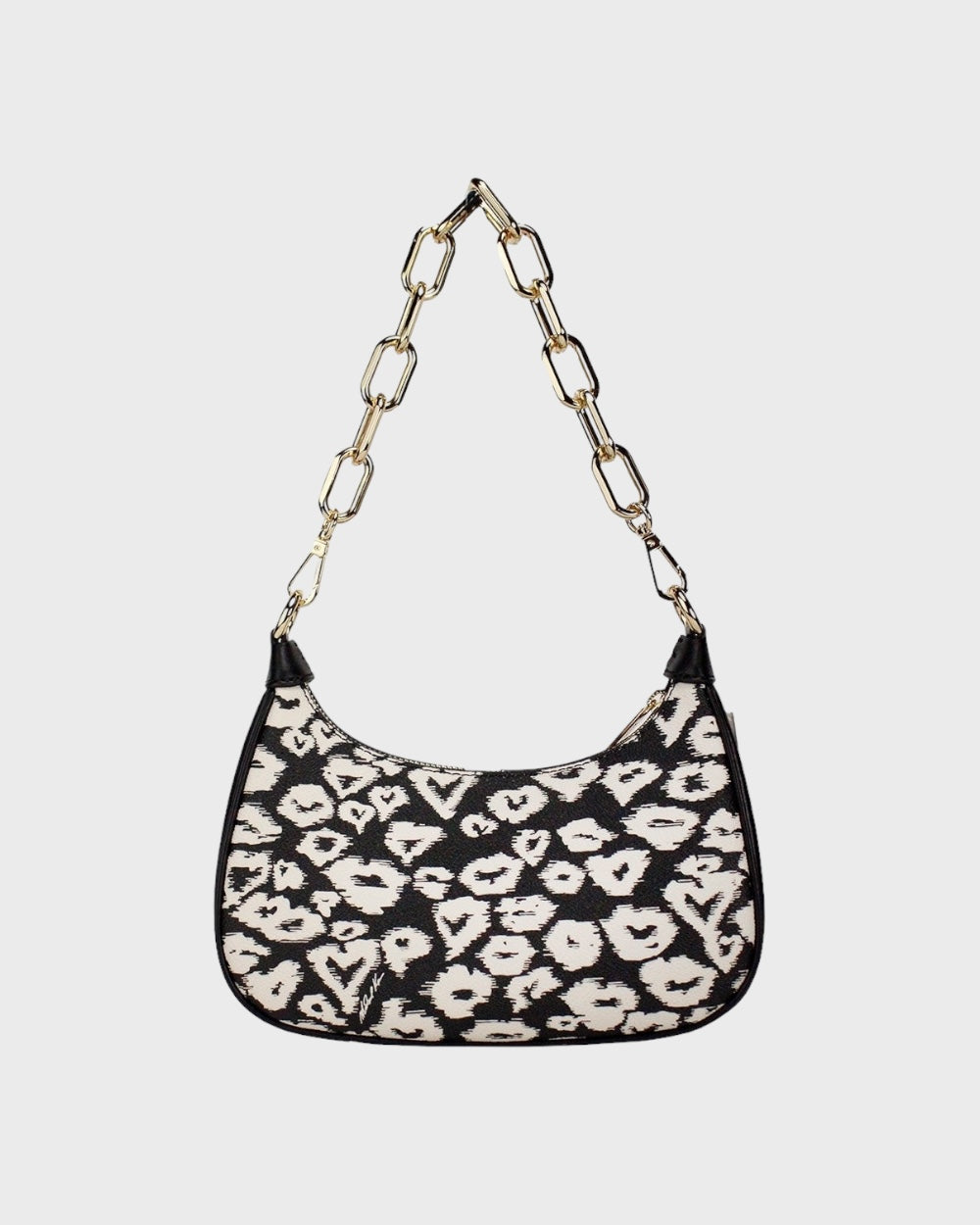 Michael Kors Cora Zwart Heart Print Crossbody Tas