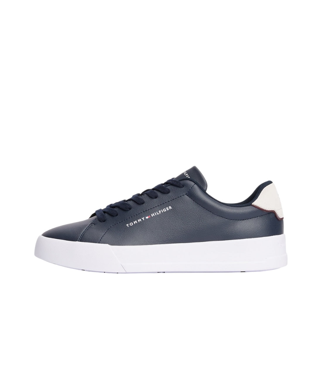 Tommy Hilfiger Blauw Court Sneaker Van Gegranuleerd Leer