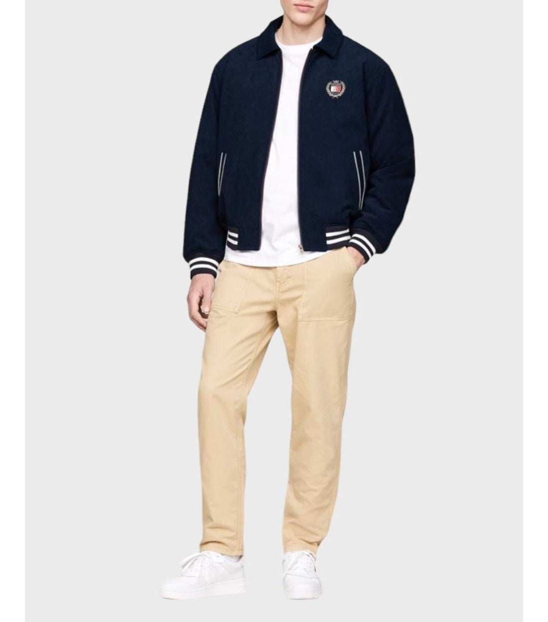 Tommy Hilfiger Blauw Relaxed Letterman Tussenjas Heren