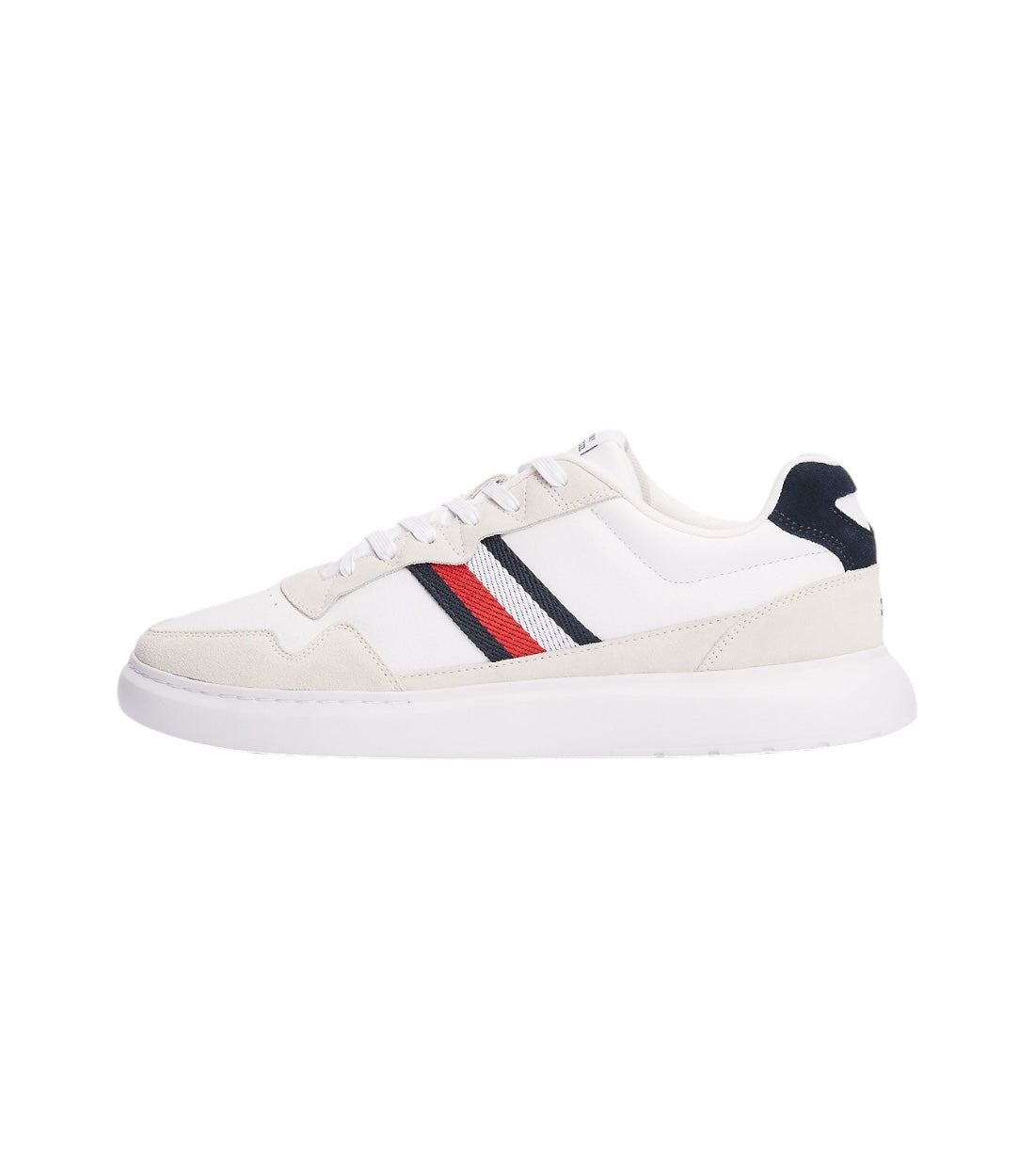 Tommy Hilfiger Wit Sneakers Met Contrasterende Accenten