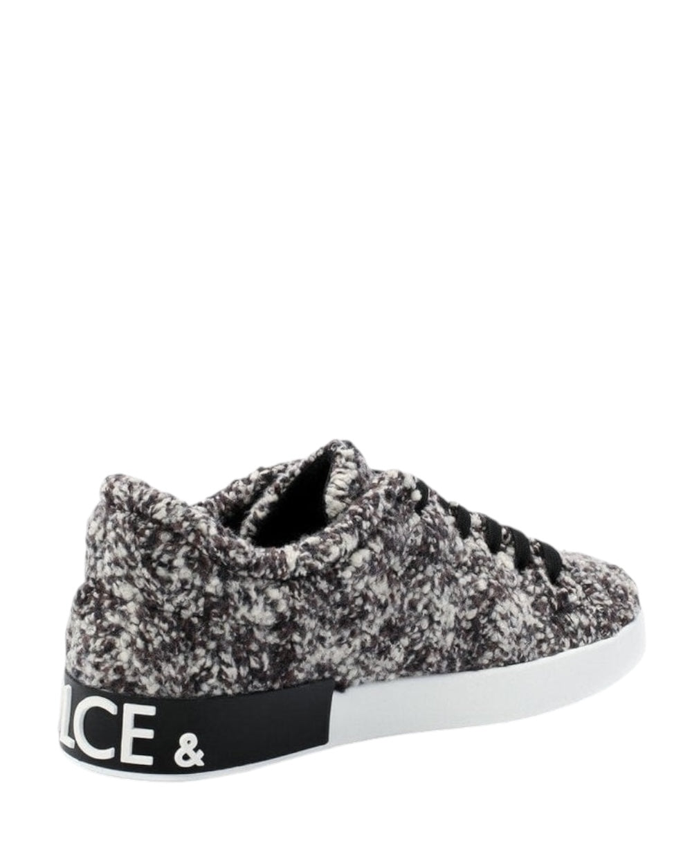 Dolce & Gabbana Zwart Wit Wool Sneakers