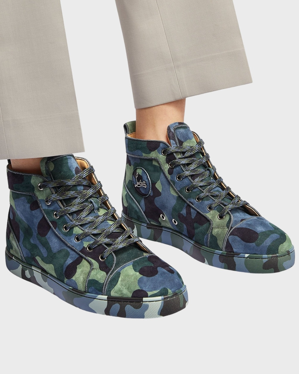 Christian Louboutin Louis Orlato Camouflage High Top Sneakers