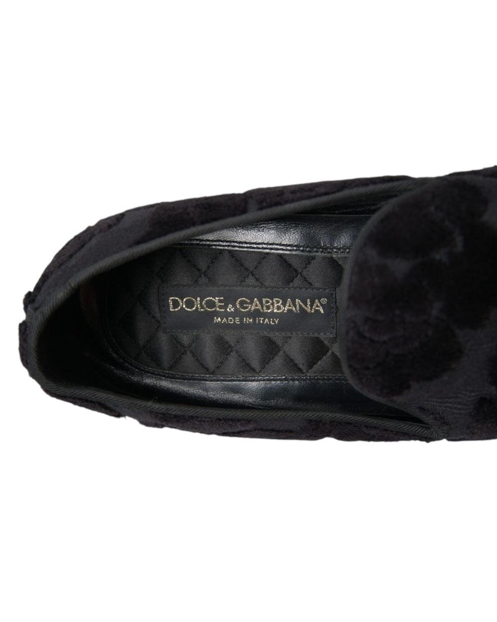 Dolce & Gabbana Zwart Brocade Loafers