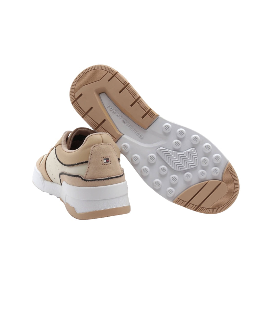 Tommy Hilfiger Beige Sneakers Met Logoaccent