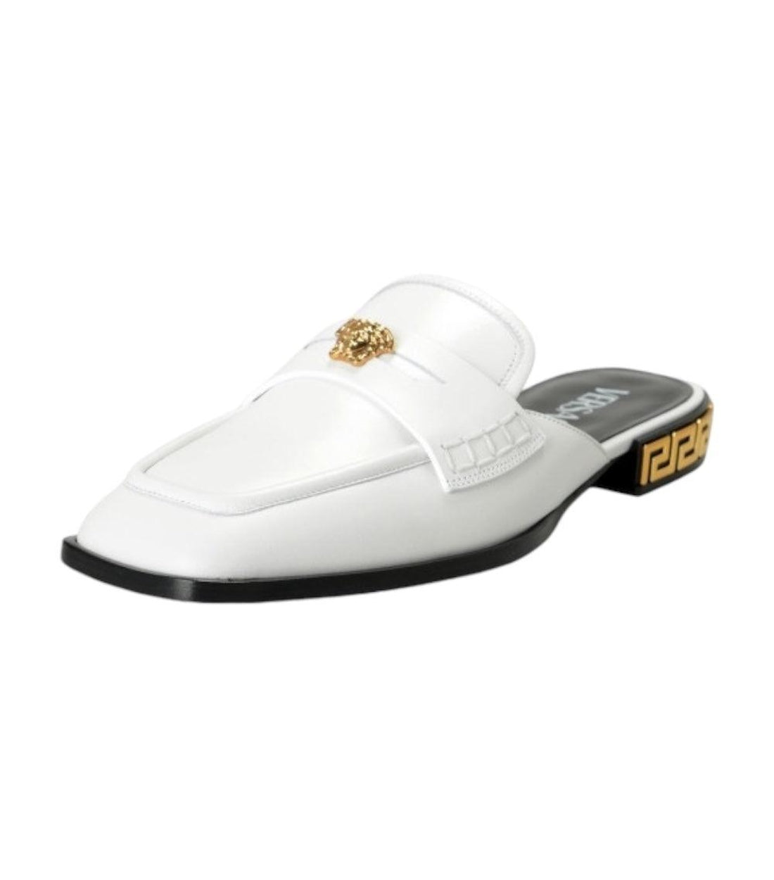 Versace Wit Kalfsleren Slides