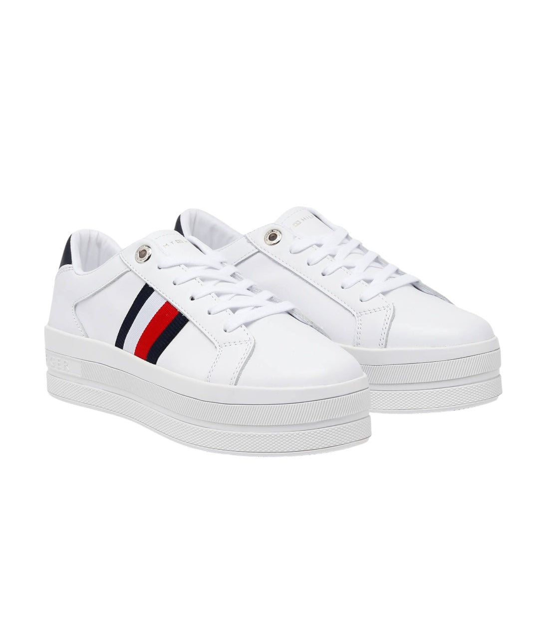 Tommy Hilfiger Wit Webbing Flatform Cupsole Sneakers